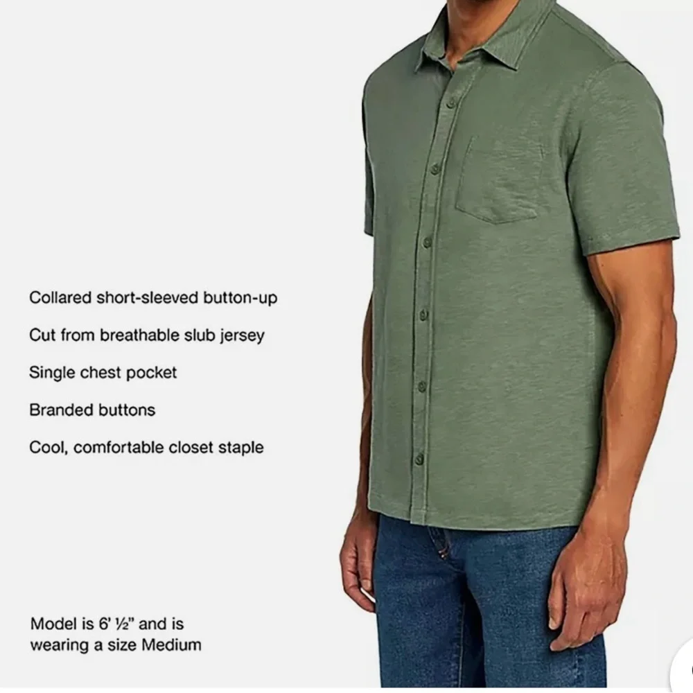 GAP Men's Olive Green Short‎ Sleeve  Size X Large ~ casual weekend shirt